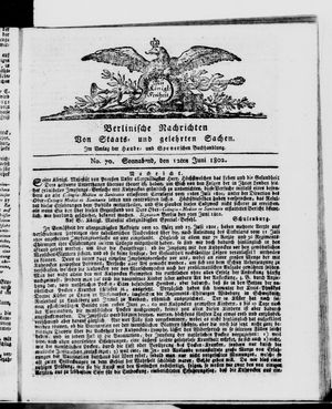 Berlinische Nachrichten von Staats- und gelehrten Sachen on Jun 12, 1802
