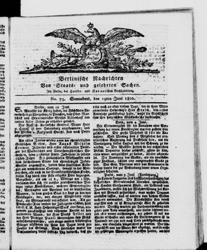 Berlinische Nachrichten von Staats- und gelehrten Sachen vom 19.06.1802