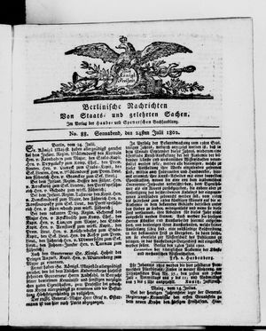 Berlinische Nachrichten von Staats- und gelehrten Sachen vom 24.07.1802