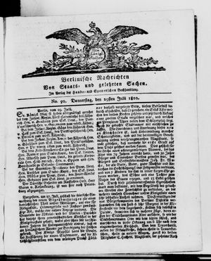 Berlinische Nachrichten von Staats- und gelehrten Sachen vom 29.07.1802