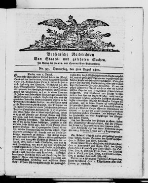 Berlinische Nachrichten von Staats- und gelehrten Sachen vom 05.08.1802