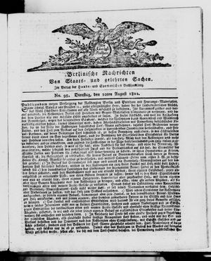 Berlinische Nachrichten von Staats- und gelehrten Sachen vom 10.08.1802