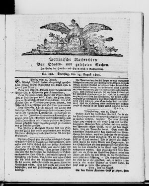 Berlinische Nachrichten von Staats- und gelehrten Sachen vom 24.08.1802