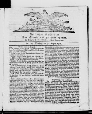Berlinische Nachrichten von Staats- und gelehrten Sachen vom 31.08.1802
