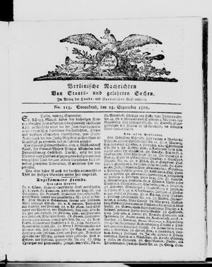 Berlinische Nachrichten von Staats- und gelehrten Sachen vom 25.09.1802