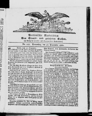 Berlinische Nachrichten von Staats- und gelehrten Sachen vom 30.09.1802