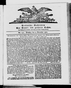 Berlinische Nachrichten von Staats- und gelehrten Sachen vom 02.11.1802