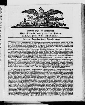 Berlinische Nachrichten von Staats- und gelehrten Sachen vom 04.11.1802