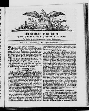 Berlinische Nachrichten von Staats- und gelehrten Sachen vom 25.11.1802