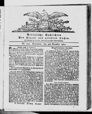 Berlinische Nachrichten von Staats- und gelehrten Sachen vom 04.12.1802