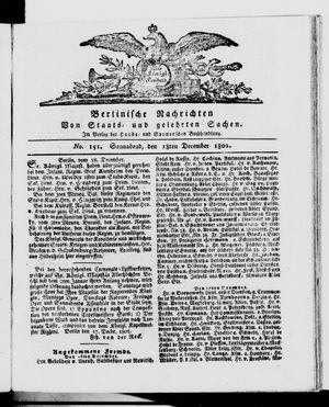 Berlinische Nachrichten von Staats- und gelehrten Sachen vom 18.12.1802