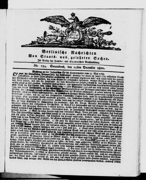 Berlinische Nachrichten von Staats- und gelehrten Sachen vom 25.12.1802