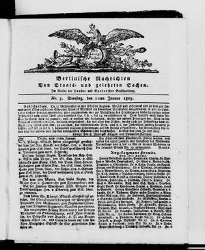 Berlinische Nachrichten von Staats- und gelehrten Sachen vom 11.01.1803