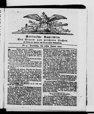 Berlinische Nachrichten von Staats- und gelehrten Sachen vom 20.01.1803
