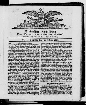 Berlinische Nachrichten von Staats- und gelehrten Sachen vom 17.02.1803