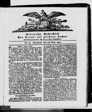 Berlinische Nachrichten von Staats- und gelehrten Sachen on Mar 5, 1803