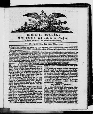 Berlinische Nachrichten von Staats- und gelehrten Sachen vom 10.03.1803
