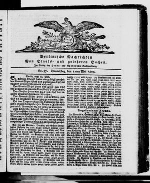 Berlinische Nachrichten von Staats- und gelehrten Sachen vom 12.05.1803
