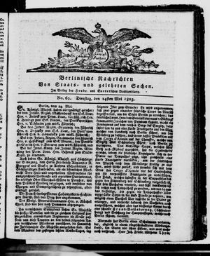 Berlinische Nachrichten von Staats- und gelehrten Sachen vom 24.05.1803