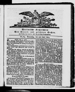 Berlinische Nachrichten von Staats- und gelehrten Sachen vom 11.06.1803