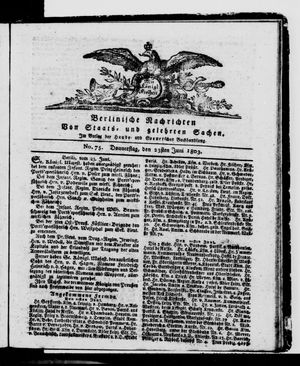Berlinische Nachrichten von Staats- und gelehrten Sachen vom 23.06.1803