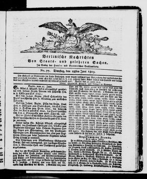 Berlinische Nachrichten von Staats- und gelehrten Sachen vom 28.06.1803