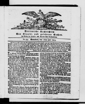 Berlinische Nachrichten von Staats- und gelehrten Sachen vom 16.07.1803