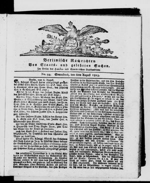 Berlinische Nachrichten von Staats- und gelehrten Sachen vom 06.08.1803