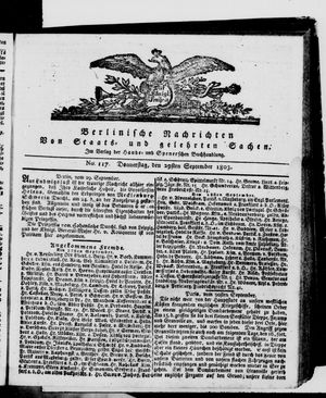 Berlinische Nachrichten von Staats- und gelehrten Sachen vom 29.09.1803