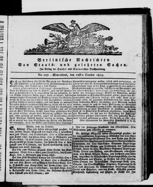 Berlinische Nachrichten von Staats- und gelehrten Sachen vom 22.10.1803