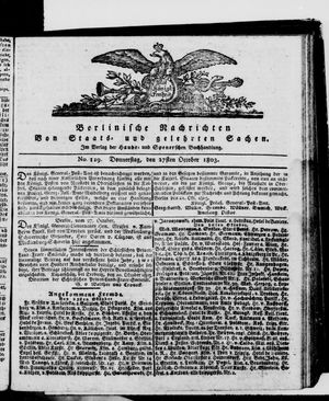 Berlinische Nachrichten von Staats- und gelehrten Sachen vom 27.10.1803