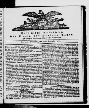 Berlinische Nachrichten von Staats- und gelehrten Sachen vom 29.12.1803