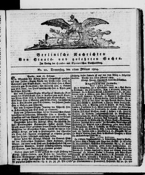 Berlinische Nachrichten von Staats- und gelehrten Sachen vom 16.02.1804