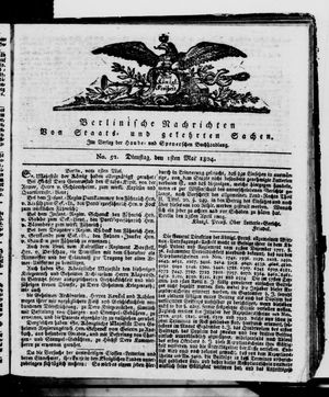 Berlinische Nachrichten von Staats- und gelehrten Sachen vom 01.05.1804