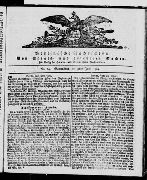 Berlinische Nachrichten von Staats- und gelehrten Sachen vom 09.06.1804