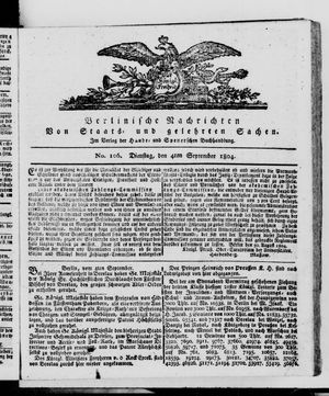 Berlinische Nachrichten von Staats- und gelehrten Sachen vom 04.09.1804