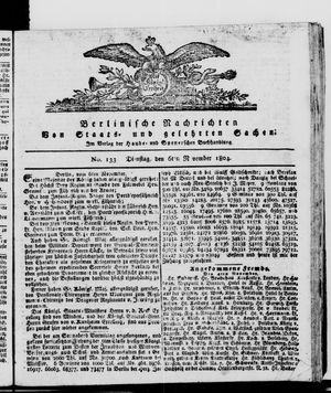 Berlinische Nachrichten von Staats- und gelehrten Sachen vom 06.11.1804