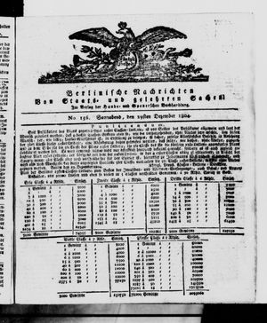 Berlinische Nachrichten von Staats- und gelehrten Sachen vom 29.12.1804