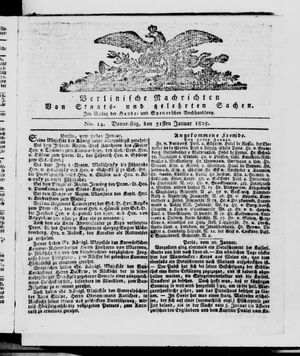 Berlinische Nachrichten von Staats- und gelehrten Sachen on Jan 31, 1805