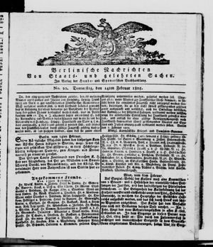 Berlinische Nachrichten von Staats- und gelehrten Sachen vom 14.02.1805