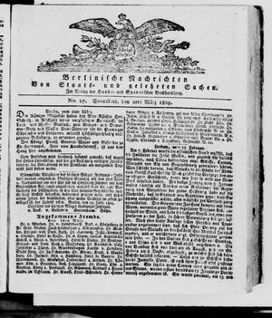 Berlinische Nachrichten von Staats- und gelehrten Sachen vom 02.03.1805