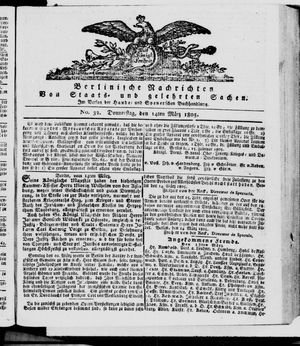 Berlinische Nachrichten von Staats- und gelehrten Sachen vom 14.03.1805