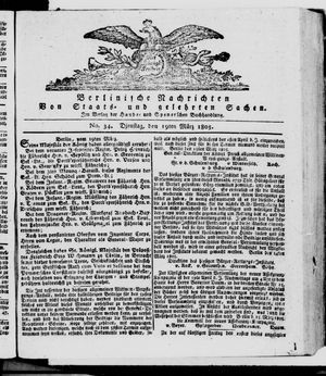 Berlinische Nachrichten von Staats- und gelehrten Sachen vom 19.03.1805