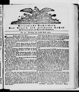 Berlinische Nachrichten von Staats- und gelehrten Sachen vom 23.04.1805