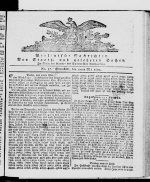 Berlinische Nachrichten von Staats- und gelehrten Sachen vom 11.05.1805