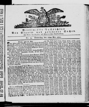 Berlinische Nachrichten von Staats- und gelehrten Sachen vom 16.05.1805
