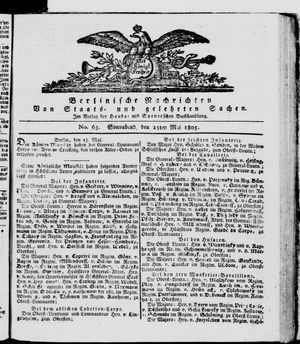 Berlinische Nachrichten von Staats- und gelehrten Sachen vom 25.05.1805