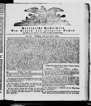 Berlinische Nachrichten von Staats- und gelehrten Sachen vom 04.06.1805