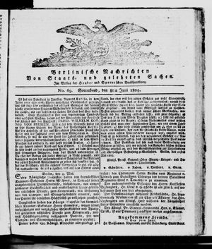 Berlinische Nachrichten von Staats- und gelehrten Sachen vom 08.06.1805