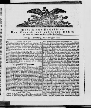 Berlinische Nachrichten von Staats- und gelehrten Sachen vom 11.07.1805